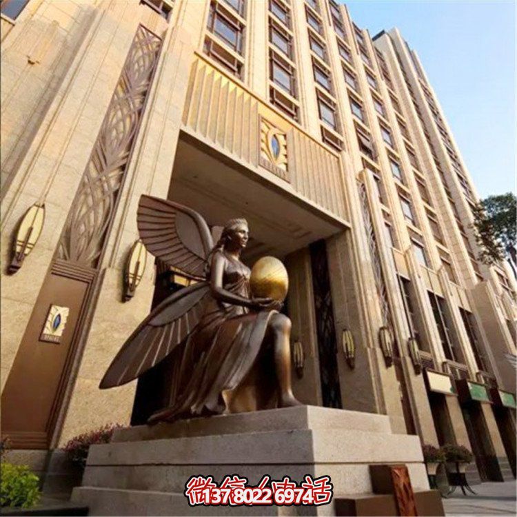 玻璃鋼仿銅西方女人物雕塑，為小區、寫字樓門前添彩