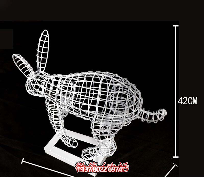 鏤空不銹鋼兔子雕塑，為您的室內裝飾添彩