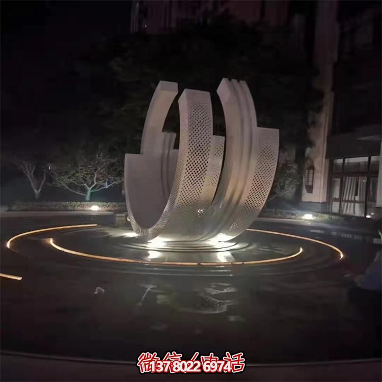 不銹鋼噴泉雕塑裝飾擺件，點綴售樓小區的美麗