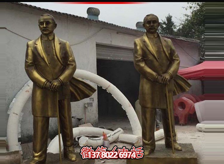 偉人孫中山仿銅雕塑，玻璃鋼擺放景觀園林