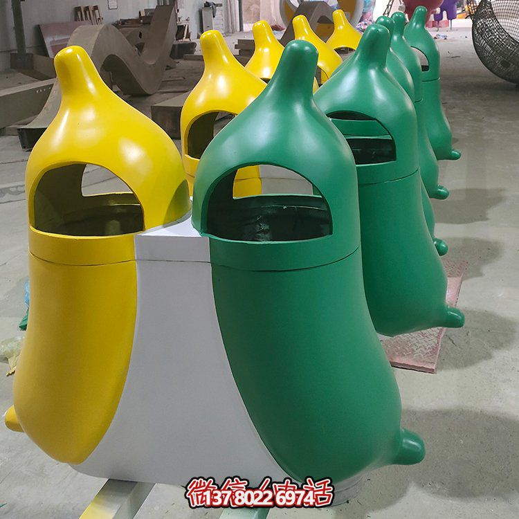 創意玻璃鋼垃圾桶，家庭園林裝飾擺件