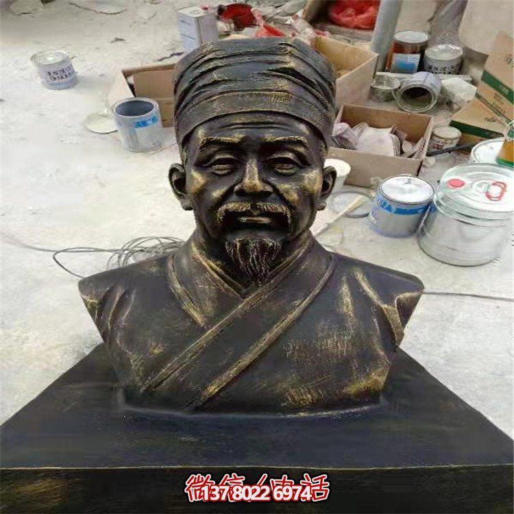 仿銅人物雕塑，玻璃鋼擺放玻璃裝飾城市學校園林