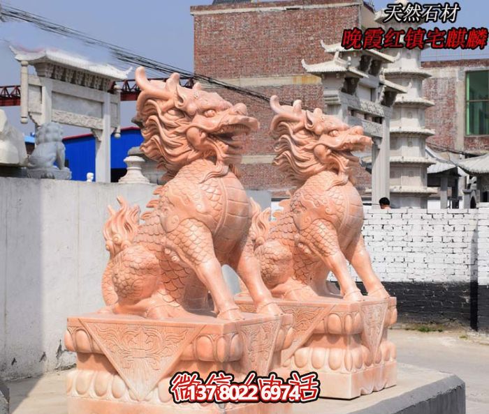 仿古神麒麟石雕，點綴您的庭院門口