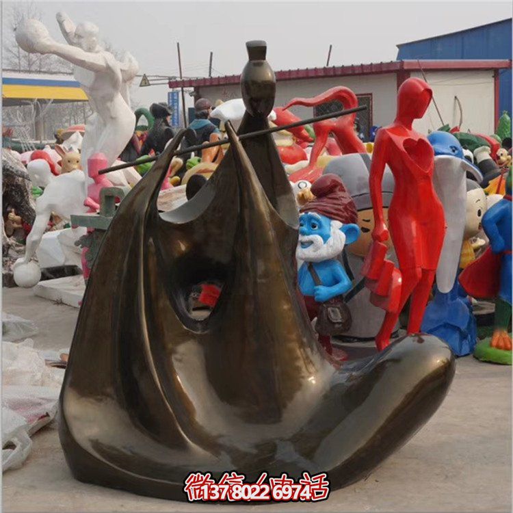 吹笛子的抽象人物雕塑戶(hù)外園林景觀雕塑